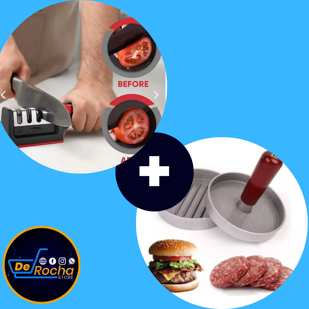 combo molde hamburguesa+afilador